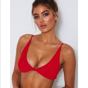 White Fox Miami Bikini Top Red